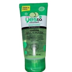 A cooling jelly face mask.